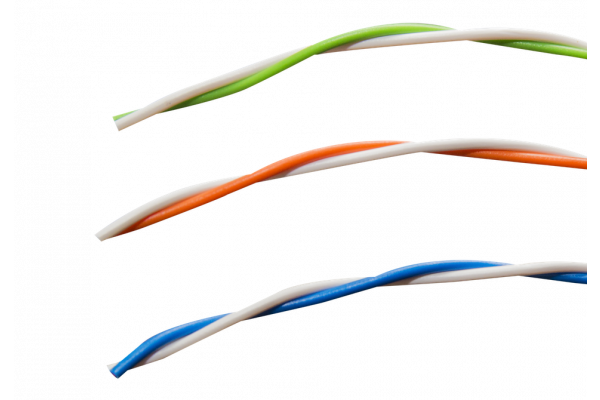 Dvoužilový kroucený kabel zelená/bílá (100m)